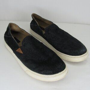 Olukai Black Suede Leather PEHUEA Slip On Loafer Women's 7